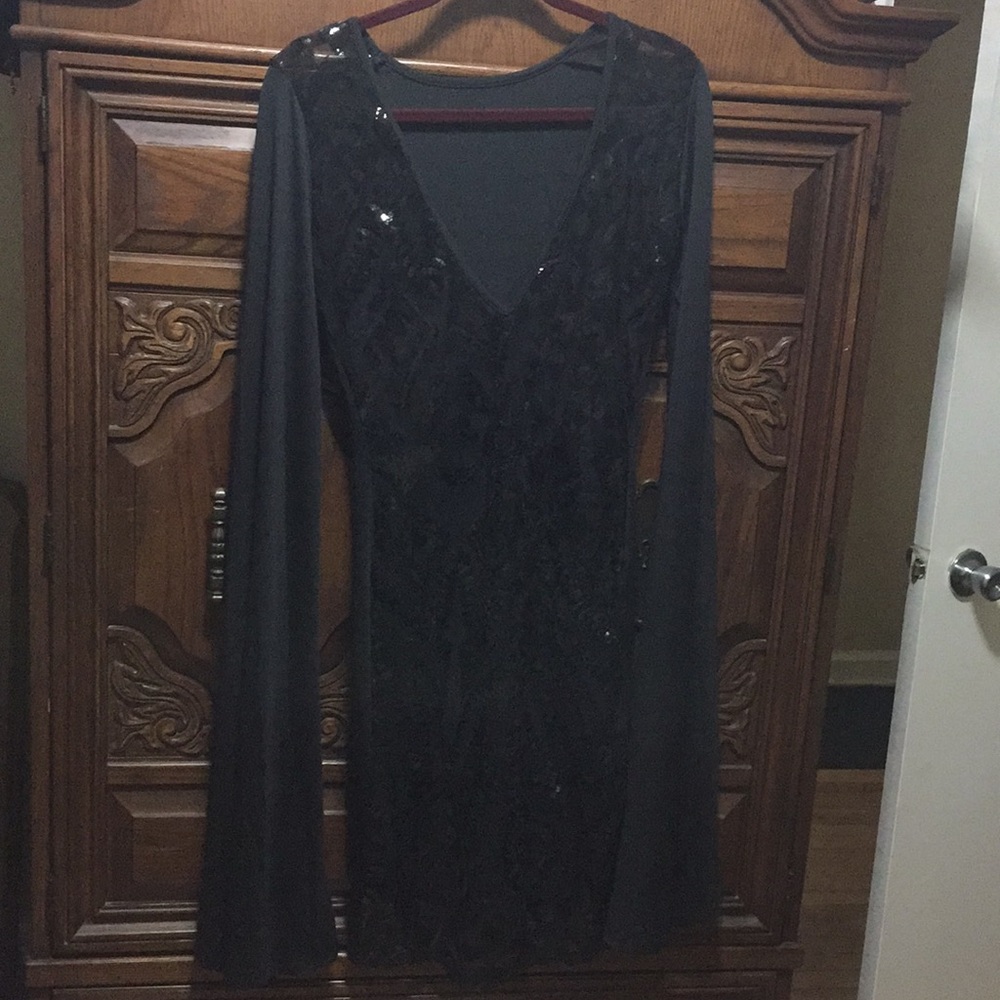 Black see through dress